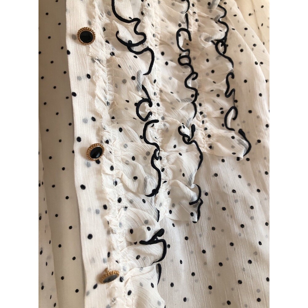 Polka Dot Sheer Blouse - Picture 4 of 4